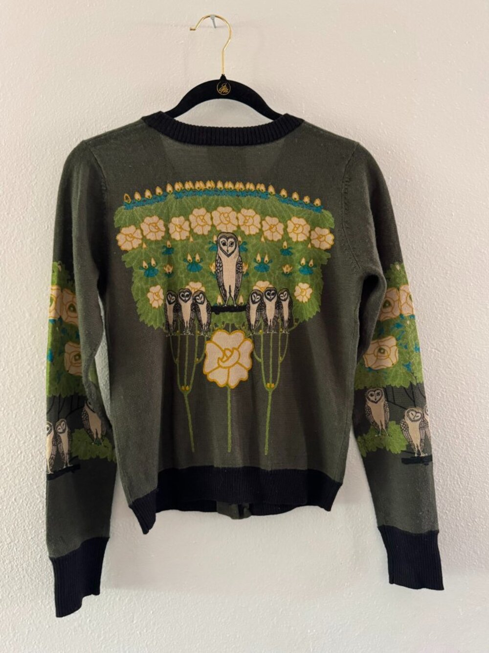 Owl - Green and Black - Cardigan - Picture 7 of 8